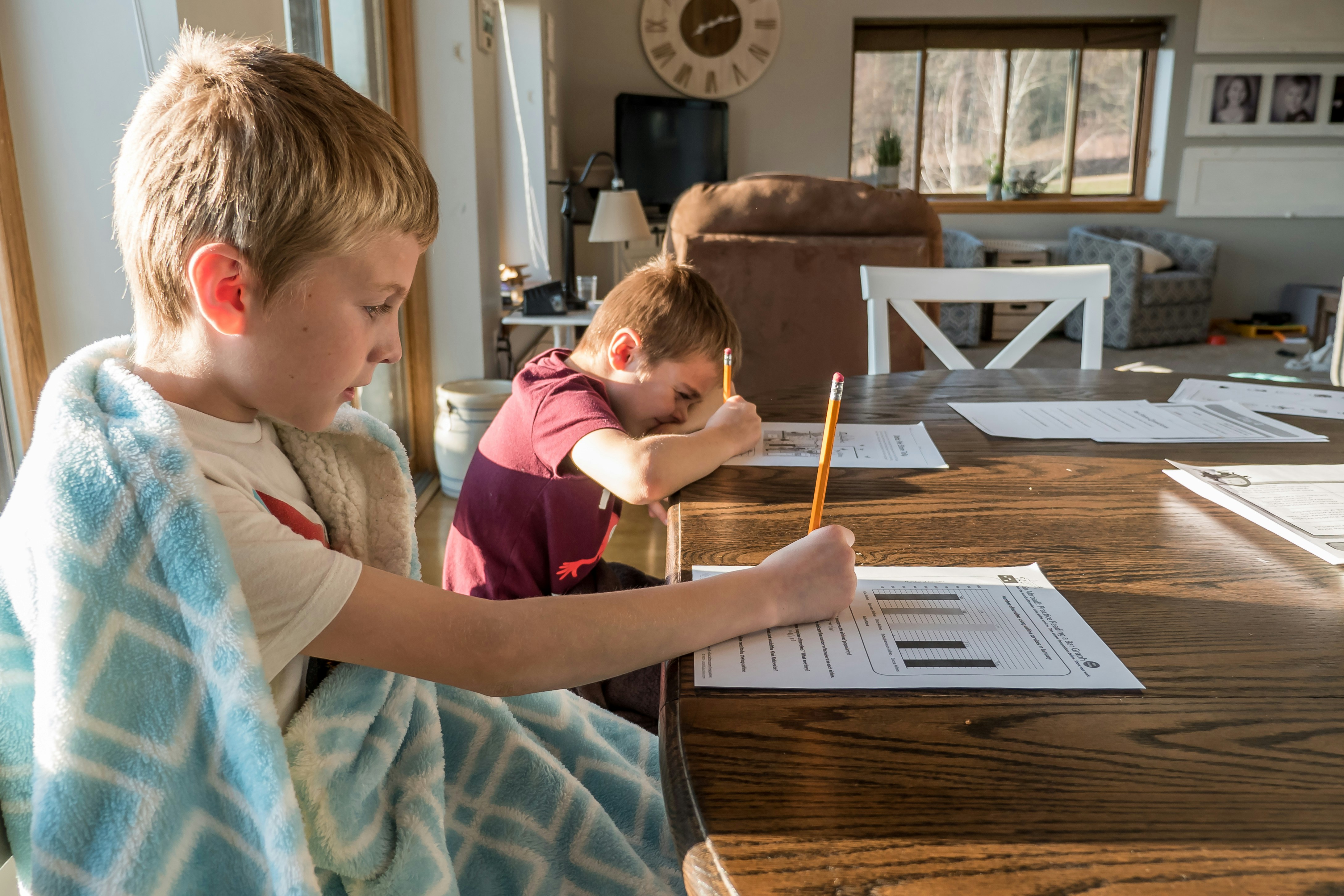 Homeschooling at home — parent and child learning together